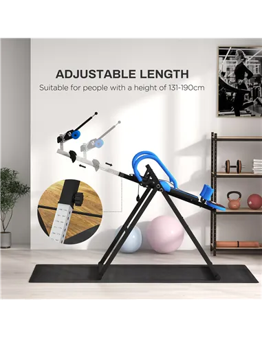 HOMCOM Gravity Inversion Table with Safety Belt Adjustable Hand Stand for Muscle Pain Relief, Blue