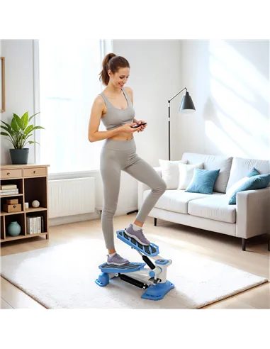 HOMCOM Portable Mini Stepper, Steppers for Exercise Workout with LCD Display Monitor, Anti-skid Foot Pedals for Home Gym Office,