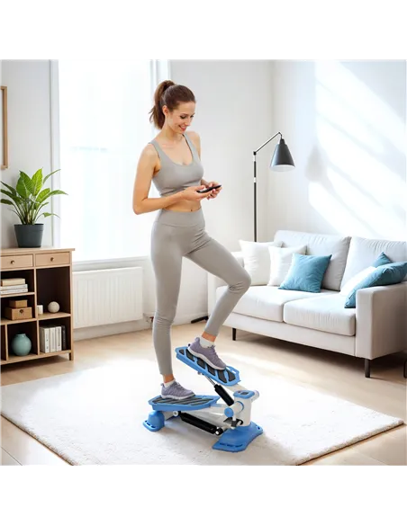 HOMCOM Portable Mini Stepper, Steppers for Exercise Workout with LCD Display Monitor, Anti-skid Foot Pedals for Home Gym Office,