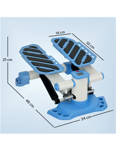 HOMCOM Portable Mini Stepper, Steppers for Exercise Workout with LCD Display Monitor, Anti-skid Foot Pedals for Home Gym Office,