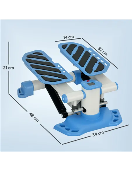 HOMCOM Portable Mini Stepper, Steppers for Exercise Workout with LCD Display Monitor, Anti-skid Foot Pedals for Home Gym Office,