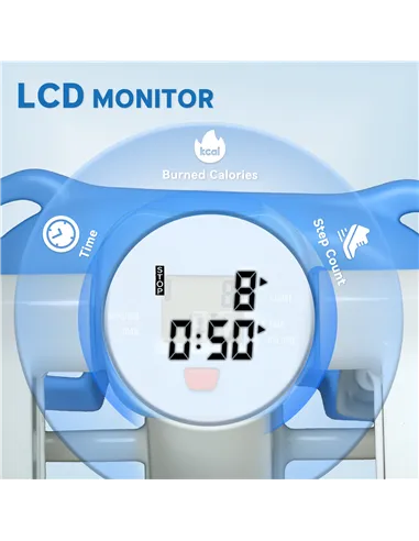 HOMCOM Portable Mini Stepper, Steppers for Exercise Workout with LCD Display Monitor, Anti-skid Foot Pedals for Home Gym Office,