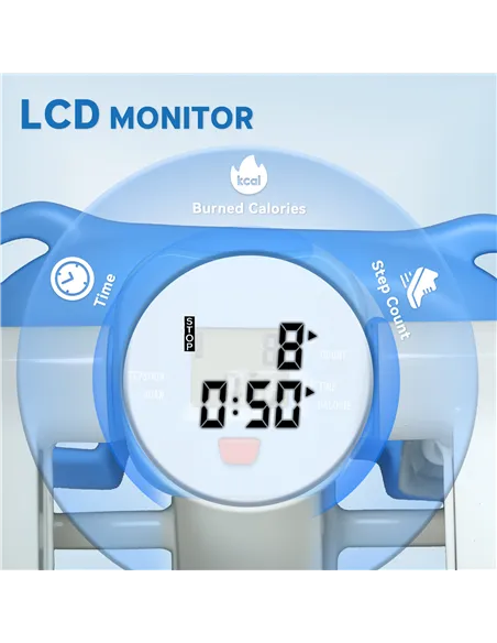 HOMCOM Portable Mini Stepper, Steppers for Exercise Workout with LCD Display Monitor, Anti-skid Foot Pedals for Home Gym Office,