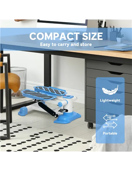 HOMCOM Portable Mini Stepper, Steppers for Exercise Workout with LCD Display Monitor, Anti-skid Foot Pedals for Home Gym Office,