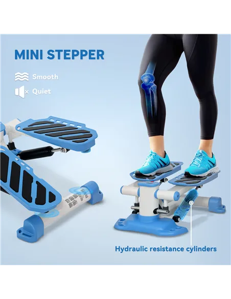 HOMCOM Portable Mini Stepper, Steppers for Exercise Workout with LCD Display Monitor, Anti-skid Foot Pedals for Home Gym Office,