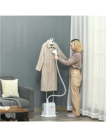 HOMCOM Upright Garment Clothes Steamer with 6 Steam Setting, 45s Fast Heat-up, 1.7L Water Tank and 35g/min steam flow, Wrinkle a