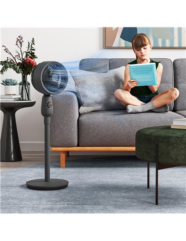HOMCOM Pedestal Fan, Powerful Air Circulator, 12 Inch Floor Standing Fan with 3 Speed Settings, Oscillating Function for Bedroom