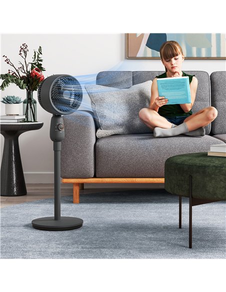 HOMCOM Pedestal Fan, Powerful Air Circulator, 12 Inch Floor Standing Fan with 3 Speed Settings, Oscillating Function for Bedroom