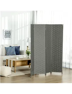 HOMCOM 4-Panel Room Dividers, Wave Fibre Freestanding Folding Privacy Screen Panels, Partition Wall Divider for Indoor Bedroom O 2
