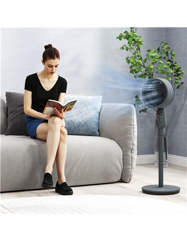 HOMCOM Pedestal Fan, Powerful Air Circulator, 12 Inch Floor Standing Fan with 3 Speed Settings, Oscillating Function for Bedroom