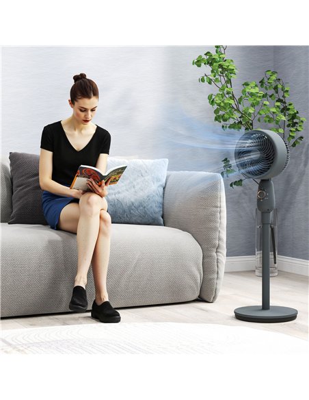 HOMCOM Pedestal Fan, Powerful Air Circulator, 12 Inch Floor Standing Fan with 3 Speed Settings, Oscillating Function for Bedroom
