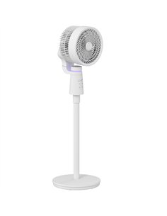 HOMCOM Pedestal Air Circulation Fan with Oscillating, Light Off, White