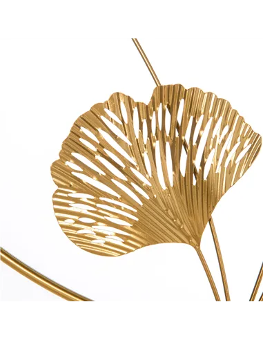 HOMCOM 3D Metal Wall Art Modern Ginkgo Leaves Hanging Wall Sculptures Home Decor for Living Room Bedroom Dining Room, Gold