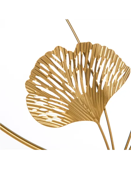 HOMCOM 3D Metal Wall Art Modern Ginkgo Leaves Hanging Wall Sculptures Home Decor for Living Room Bedroom Dining Room, Gold