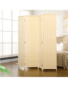 HOMCOM 4 Panel Folding Room Divider Screen, Wall Panel Privacy Furniture, Freestanding Paravent Partition Separator for Living R 2