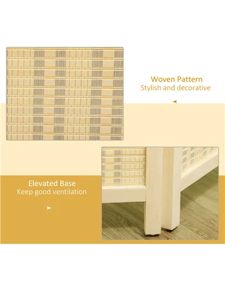 HOMCOM 4 Panel Folding Room Divider Screen, Wall Panel Privacy Furniture, Freestanding Paravent Partition Separator for Living R