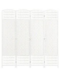 HOMCOM 4 Panel Folding Room Divider, Privacy Screen, Freestanding Paravent Partition Separator for Living Room, Bedroom and Offi