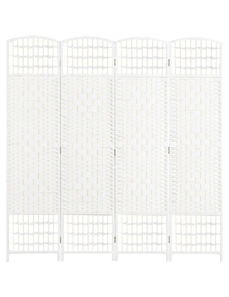 HOMCOM 4 Panel Folding Room Divider, Privacy Screen, Freestanding Paravent Partition Separator for Living Room, Bedroom and Offi