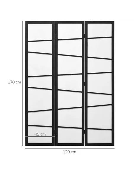 HOMCOM 3 Panel Room Divider, Wooden Folding Privacy Screen, Freestanding Wall Partition Separator for Bedroom, White