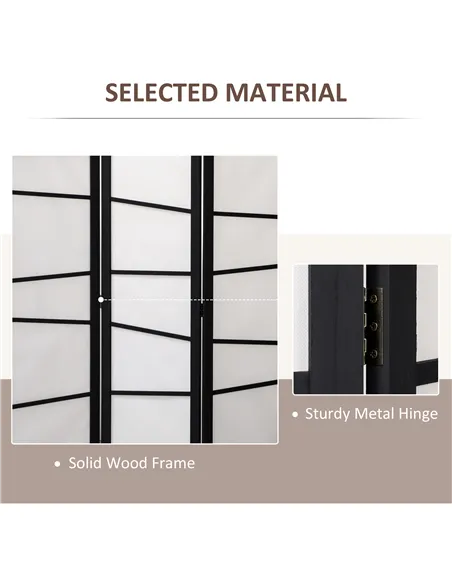 HOMCOM 3 Panel Room Divider, Wooden Folding Privacy Screen, Freestanding Wall Partition Separator for Bedroom, White