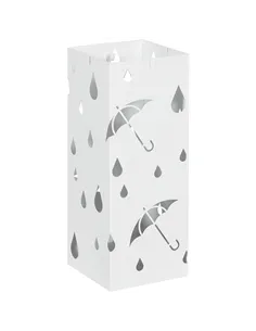 HOMCOM Six-Umbrella Steel Holder Stand - White