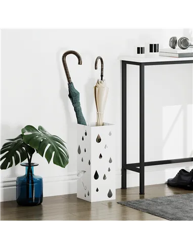 HOMCOM Six-Umbrella Steel Holder Stand - White