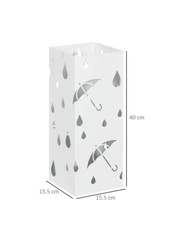 HOMCOM Six-Umbrella Steel Holder Stand - White