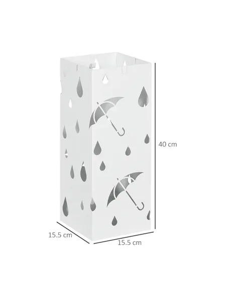 HOMCOM Six-Umbrella Steel Holder Stand - White
