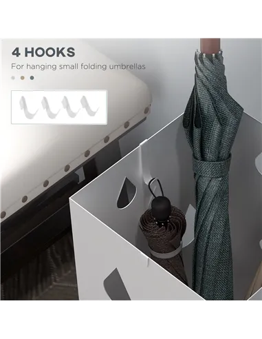 HOMCOM Six-Umbrella Steel Holder Stand - White