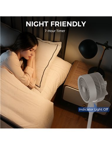 HOMCOM Pedestal Air Circulation Fan with Oscillating, Light Off, White