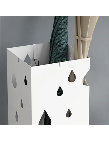 HOMCOM Six-Umbrella Steel Holder Stand - White