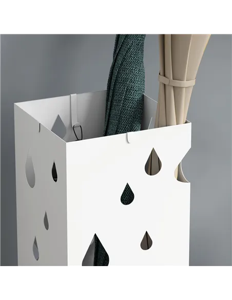 HOMCOM Six-Umbrella Steel Holder Stand - White
