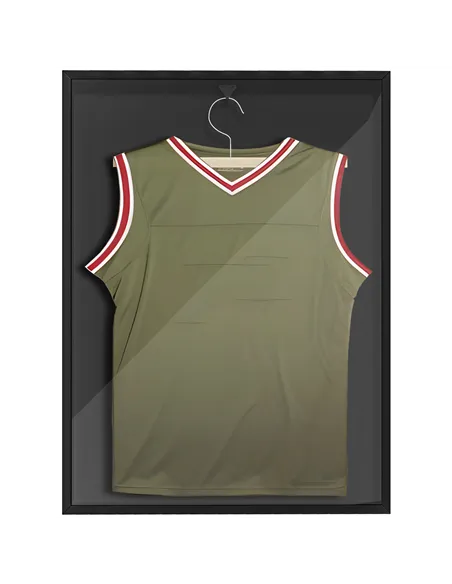 HOMCOM 60 x 80cm Shirt Display Frame, with Inner Hook and Hanger - Black