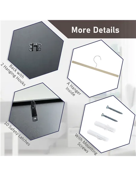 HOMCOM 60 x 80cm Shirt Display Frame, with Inner Hook and Hanger - Black