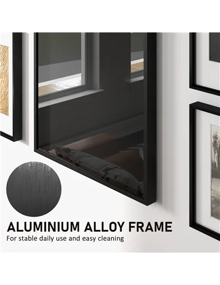 HOMCOM 60 x 80cm Shirt Display Frame, with Inner Hook and Hanger - Black