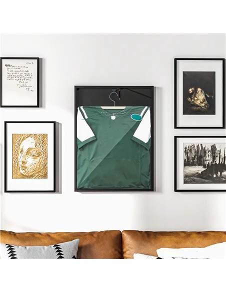 HOMCOM 60 x 80cm Shirt Display Frame, with Inner Hook and Hanger - Black