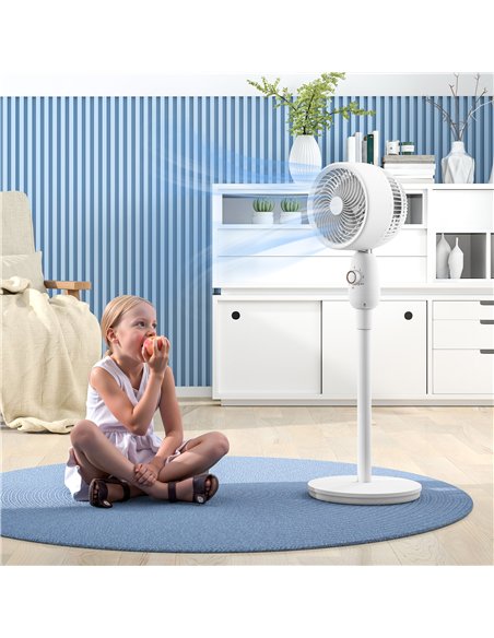 HOMCOM Pedestal Fan, Powerful Air Circulator, 12 Inch Floor Standing Fan with 3 Speed Settings, Oscillating Function for Bedroom