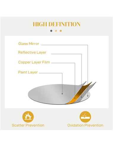 HOMCOM Abstract Metal Wire Wall Mirror, with Accessories - Gold Tone