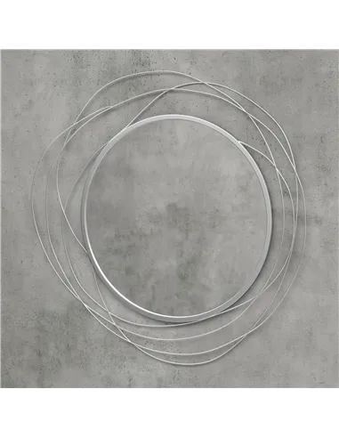 HOMCOM Abstract Metal Wire Wall Mirror, with Accessories - Silver