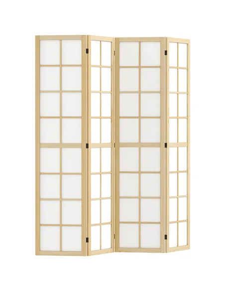 HOMCOM 4 Panel Folding Room Divider, Freestanding Room Separator, Indoor Privacy Screen for Living Room, Bedroom, 160 x 170cm