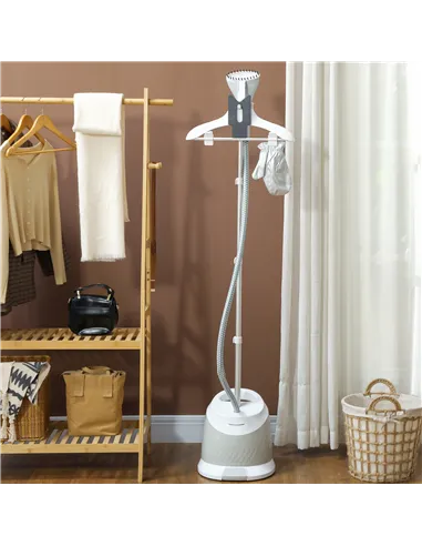 HOMCOM 1800W Standing Clothes Steamer, with Accessories - Grey