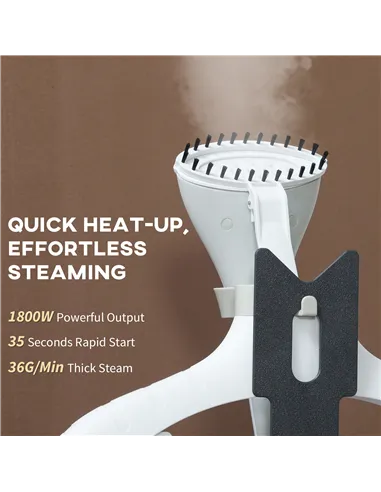 HOMCOM 1800W Standing Clothes Steamer, with Accessories - Grey