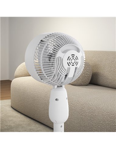 HOMCOM Pedestal Fan, Powerful Air Circulator, 12 Inch Floor Standing Fan with 3 Speed Settings, Oscillating Function for Bedroom
