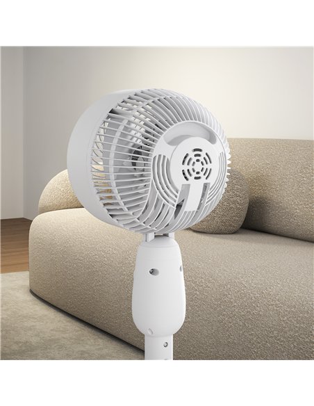 HOMCOM Pedestal Fan, Powerful Air Circulator, 12 Inch Floor Standing Fan with 3 Speed Settings, Oscillating Function for Bedroom