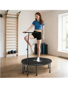HOMCOM 40" Fitness Trampoline with Adjustable Handle, Rebounder Trampoline, Mini Jumper for Indoor Exercise Workout, Black 2