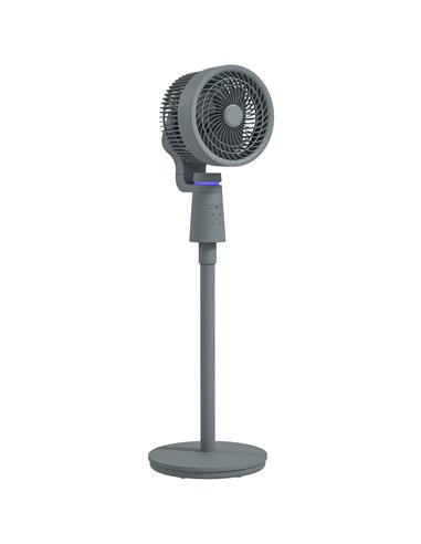 HOMCOM Pedestal Air Circulation Fan with Oscillating, Light Off, Grey