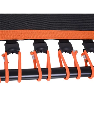 HOMCOM Mini Trampoline W/Adjustable Handle Bar - Black/Orange