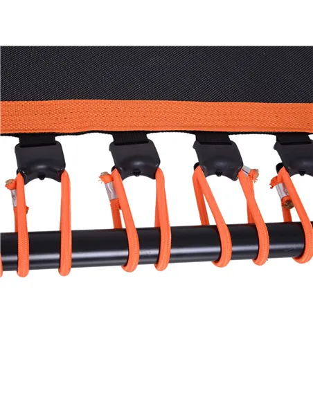 HOMCOM Mini Trampoline W/Adjustable Handle Bar - Black/Orange