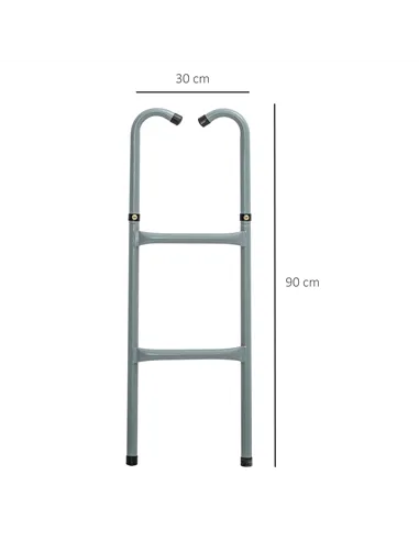 HOMCOM 6-10ft Trampoline Ladder Galvanized w/ Non-slip Mat