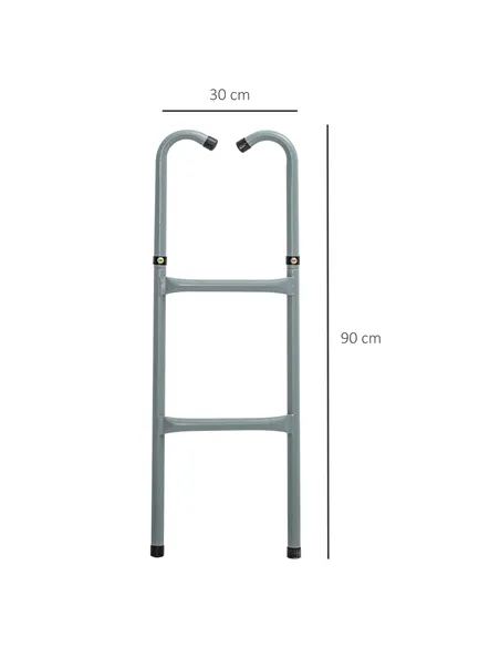HOMCOM 6-10ft Trampoline Ladder Galvanized w/ Non-slip Mat
